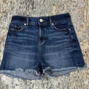 Loft denim frayed hem shorts - size 00/24